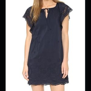 Madewell Navy Dress w Eyelet Lace Detail Sz Large